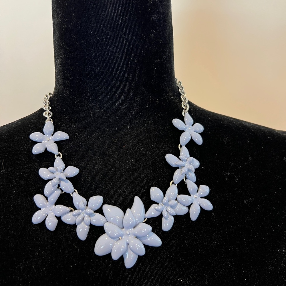 Talbots Floral Silver Necklace NWT